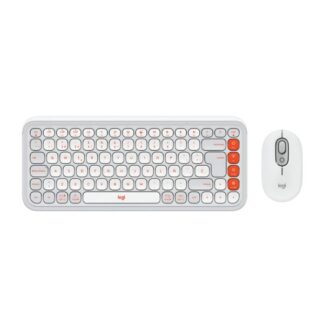 TECLADO Y MOUSE LOGITECH POP ICON COMBO INALÁMBRICO BLUETOOTH ESPAÑOL 920-013055 BLANCO