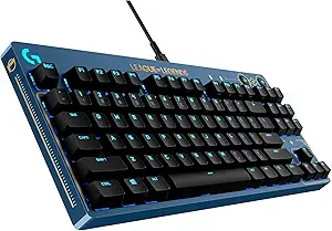 TECLADO GAMING RGB LOGITECH G PRO LEAGUE OF LEGENDS TKL MECÁNICO ALÁMBRICO ESPAÑOL 920-010533 AZUL / NEGRO
